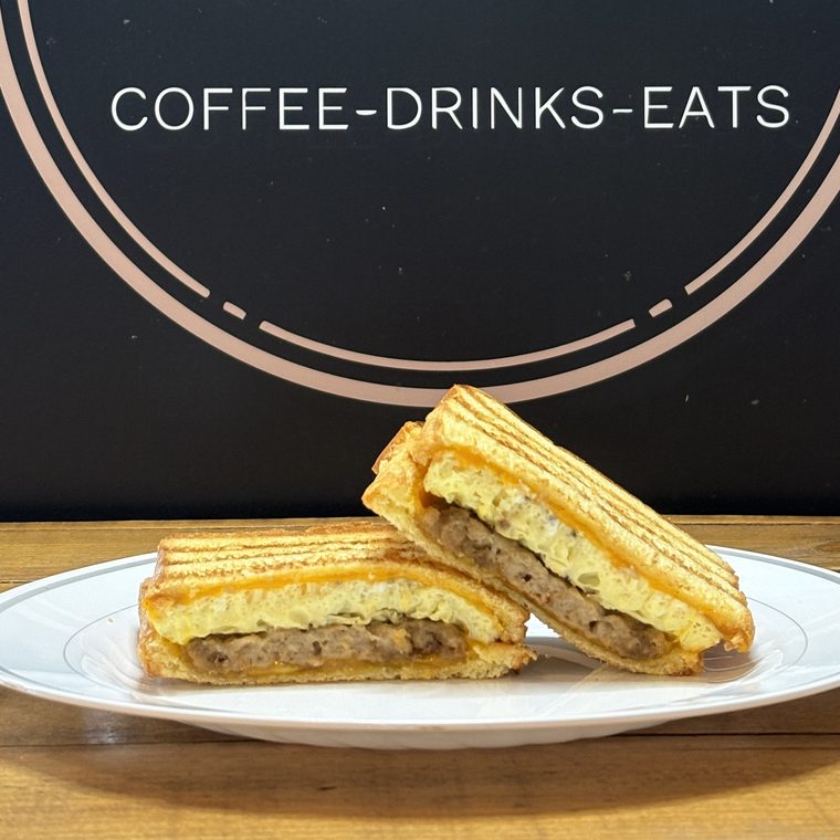 Breakfast sandwich on brioche